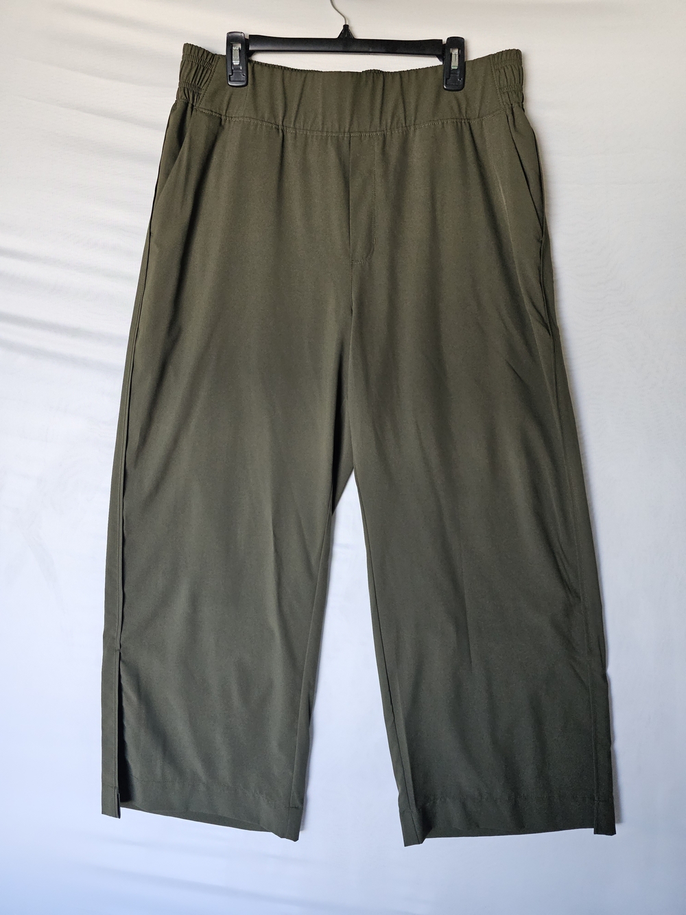 StretchTech High-Waisted Wide-Leg Pants – Olive Green Size XL